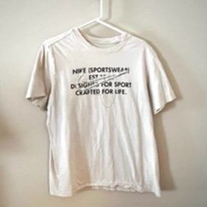 Nike Tee Men's Size M Cream Designed for Sport Crafted for Life
